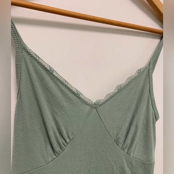 Soft Sage Green Lacey NWOT Sleep Romper - Picture 2 of 3